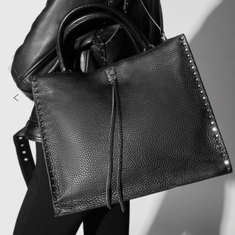Rebecca Minkoff BLACK TOTE BAG LEATHER